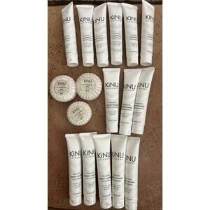 Kinu Haircare Travel Lot Shampoo Conditioner Soap Lotion 1.25-1.5 Oz